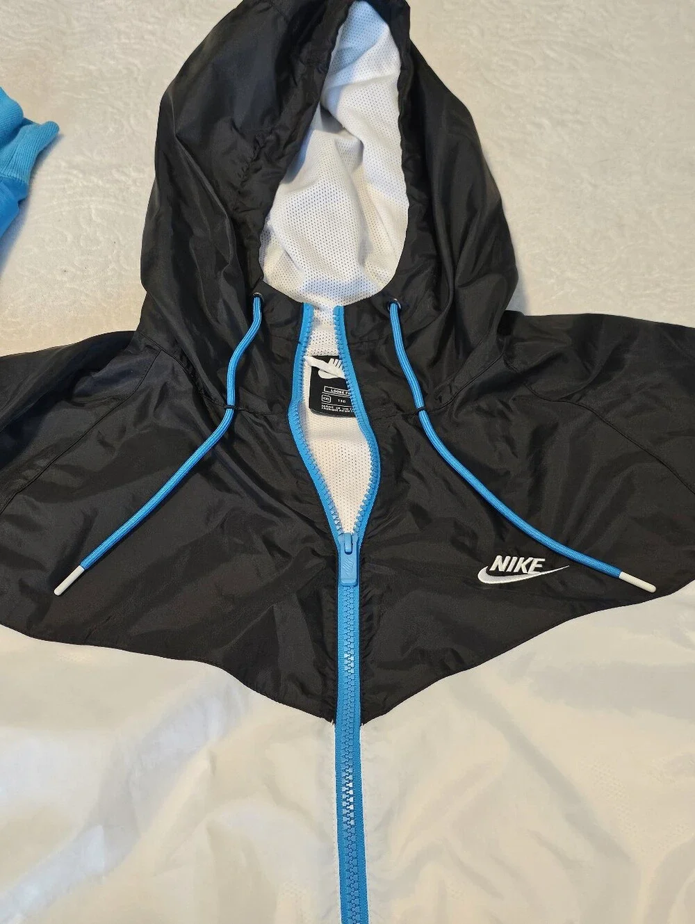 Nike Sportswear Windrunner Hooded Jacket Men's XXL Loose Fit Blk Blue Wht Mesh